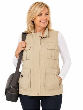 TravelSmith 1X Travel Vest Safari Fishing Hiking UPF 40 Travel Pillow Pockets